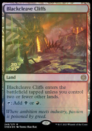 Blackcleave Cliffs [Phyrexia: All Will Be One Prerelease Promos] Magic: The Gathering