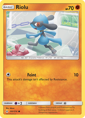 Riolu (102/214) [Sun & Moon: Unbroken Bonds] Pokémon