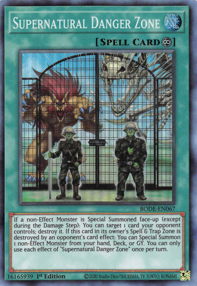 Supernatural Danger Zone [BODE-EN067] Super Rare Yu-Gi-Oh!