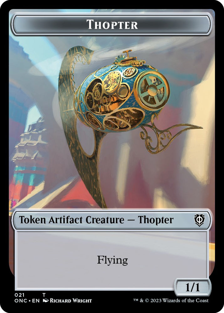 Myr // Thopter Double-Sided Token [Phyrexia: All Will Be One Commander Tokens] Magic: The Gathering