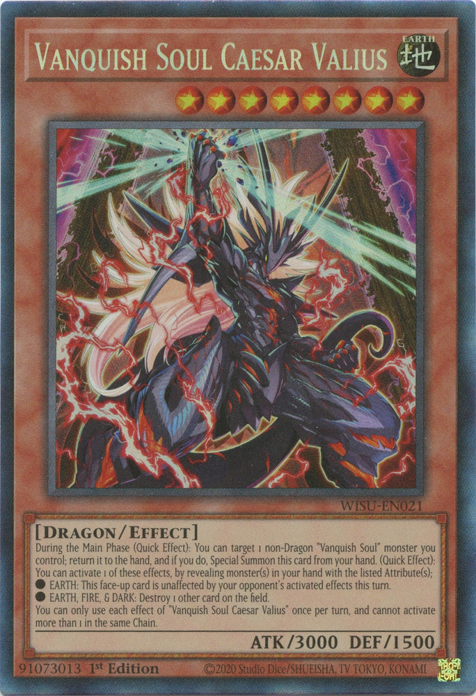 Vanquish Soul Caesar Valius [WISU-EN021] Collector's Rare Yu-Gi-Oh!