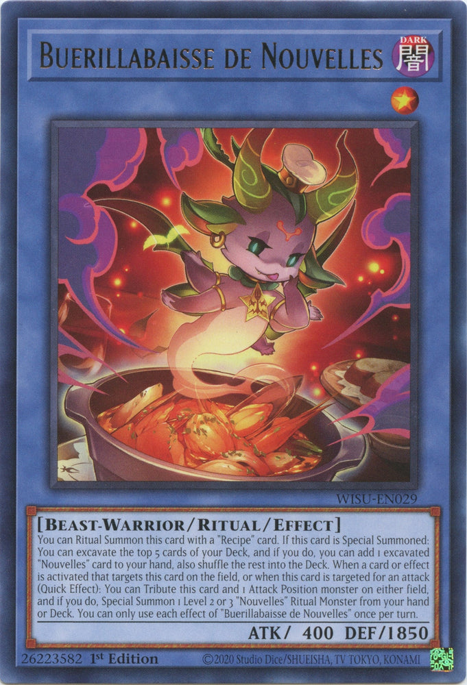 Buerillabaisse de Nouvelles [WISU-EN029] Rare Yu-Gi-Oh!