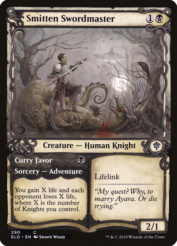 Smitten Swordmaster // Curry Favor (Showcase) [Throne of Eldraine] Magic: The Gathering