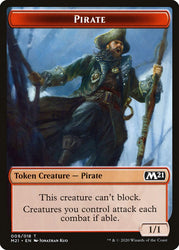 Cat (011) // Pirate Double-Sided Token [Core Set 2021 Tokens] Magic: The Gathering