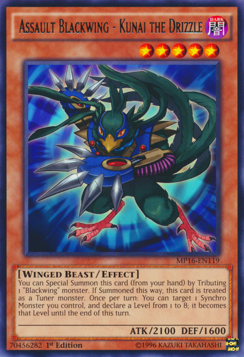 Assault Blackwing - Kunai the Drizzle [MP16-EN119] Rare Yu-Gi-Oh!