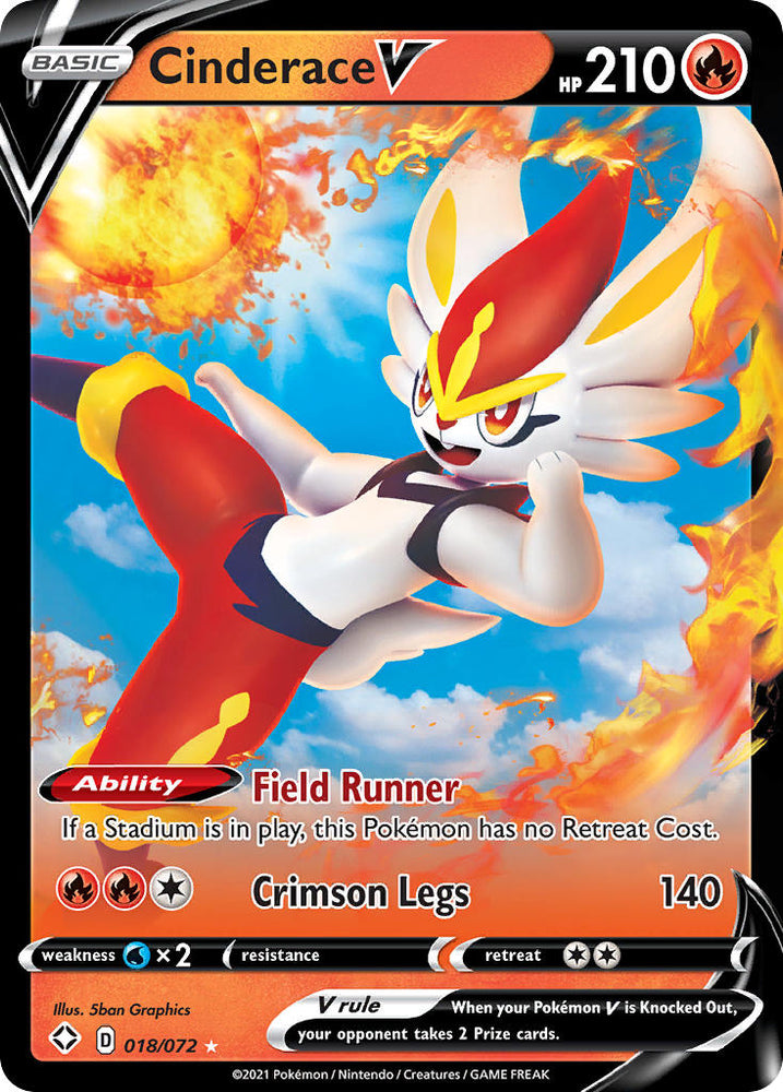 Cinderace V (018/072) [Sword & Shield: Shining Fates] Pokémon