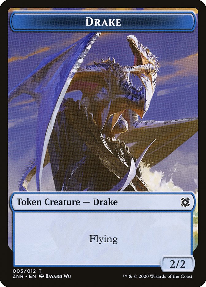 Copy // Drake Double-Sided Token [Zendikar Rising Tokens] Magic: The Gathering