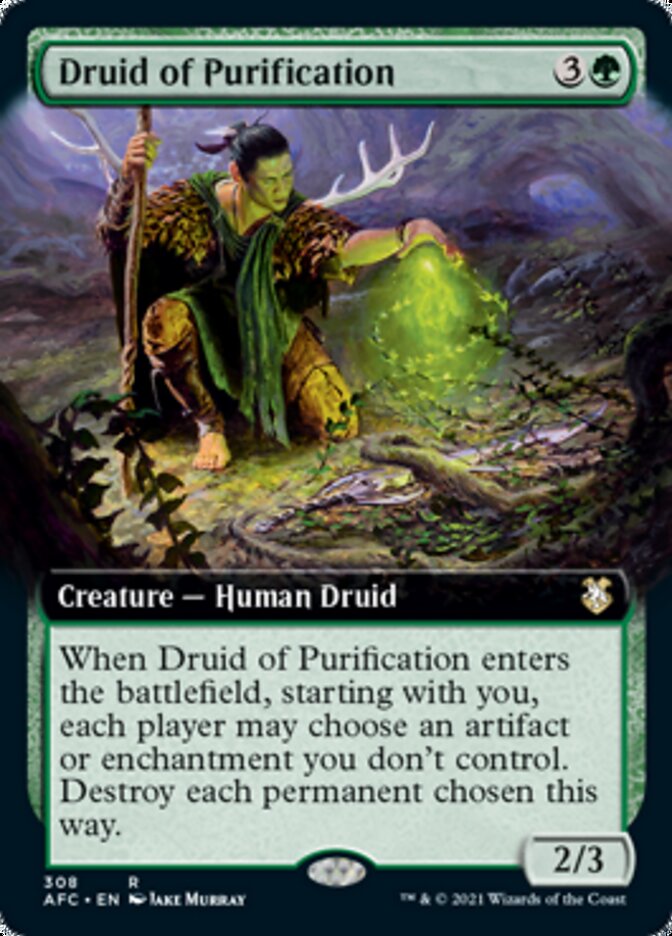 Druid of Purification (Extended Art) [Dungeons & Dragons: Adventures in the Forgotten Realms Commander] Magic: The Gathering