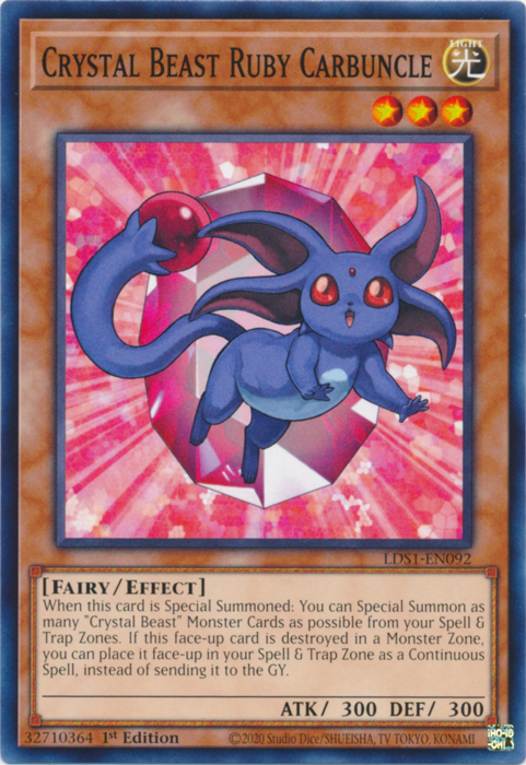 Crystal Beast Ruby Carbuncle [LDS1-EN092] Common Yu-Gi-Oh!