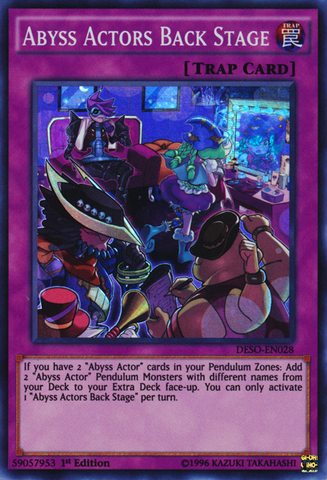 Abyss Actors Back Stage [DESO-EN028] Super Rare Yu-Gi-Oh!