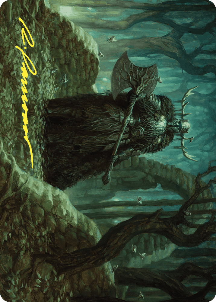 Mosswood Dreadknight Art Card (Gold-Stamped Signature) [Wilds of Eldraine Art Series] Magic: The Gathering