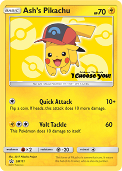 Ash's Pikachu (SM111) [Sun & Moon: Black Star Promos] Pokémon