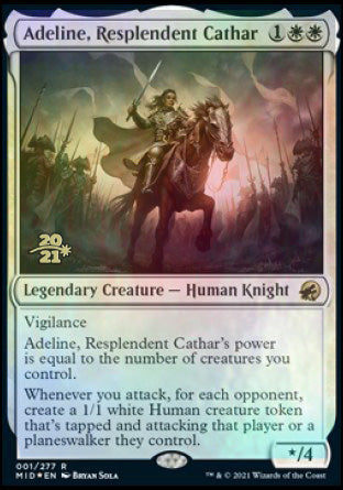 Adeline, Resplendent Cathar [Innistrad: Midnight Hunt Prerelease Promos] Magic: The Gathering