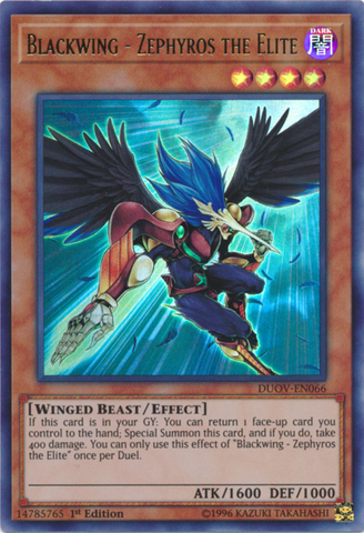 Blackwing - Zephyros the Elite [DUOV-EN066] Ultra Rare Yu-Gi-Oh!