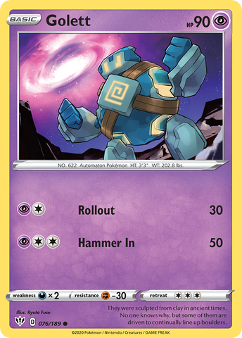 Golett (076/189) [Sword & Shield: Darkness Ablaze] Pokémon