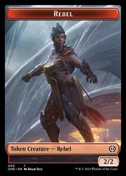 Rebel // Phyrexian Germ Double-Sided Token [Phyrexia: All Will Be One Commander Tokens] Magic: The Gathering
