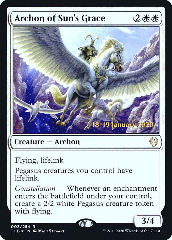 Archon of Sun's Grace [Theros Beyond Death Prerelease Promos] Magic: The Gathering