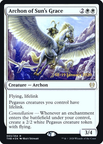 Archon of Sun's Grace [Theros Beyond Death Prerelease Promos] Magic: The Gathering