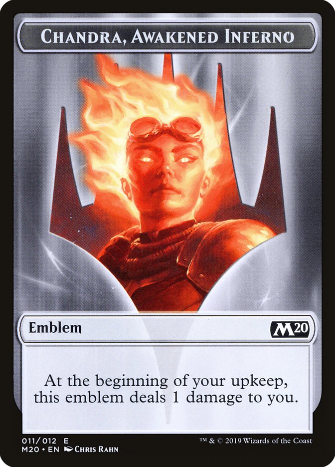 Chandra, Awakened Inferno Emblem [Core Set 2020 Tokens] Magic: The Gathering