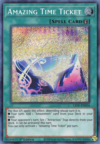 Amazing Time Ticket [LIOV-EN056] Secret Rare Yu-Gi-Oh!