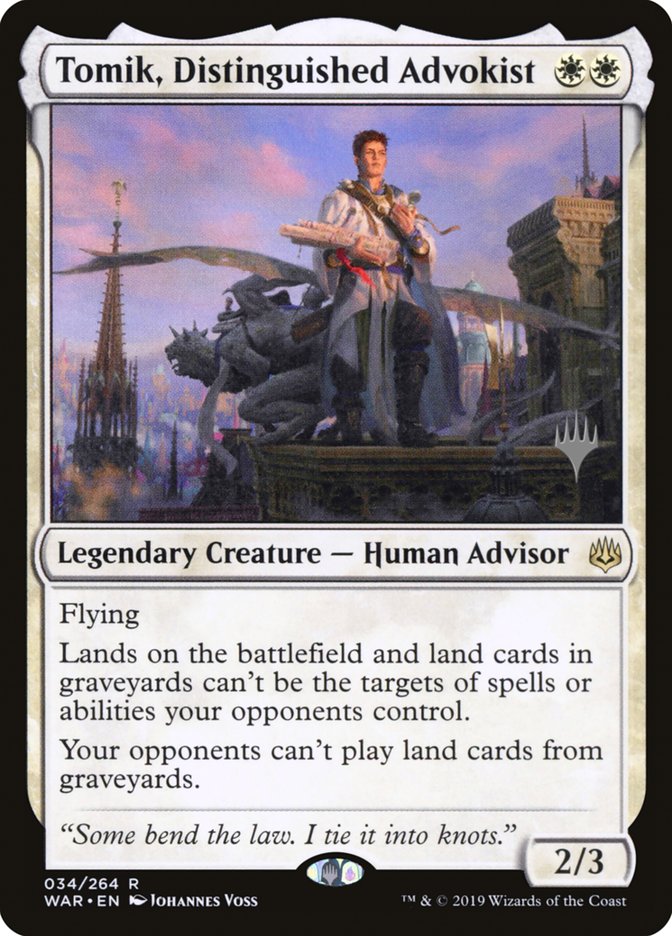 Tomik, Distinguished Advokist (Promo Pack) [War of the Spark Promos] Magic: The Gathering