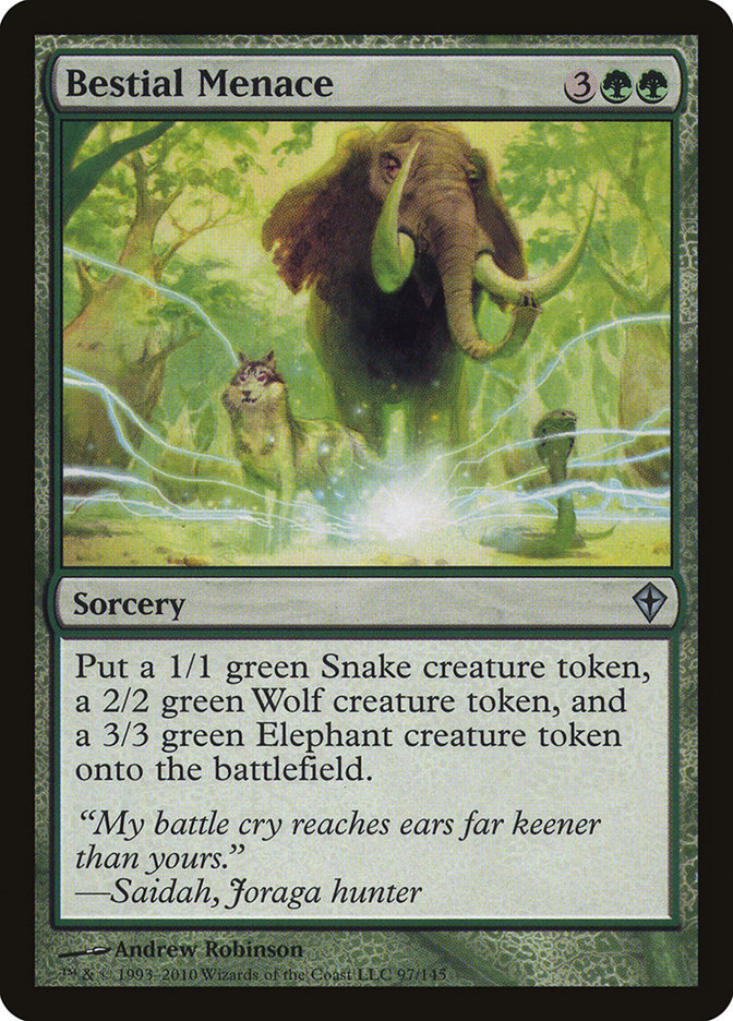 Bestial Menace [Worldwake] Magic: The Gathering