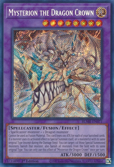 Mysterion the Dragon Crown [BLMR-EN071] Secret Rare Yu-Gi-Oh!