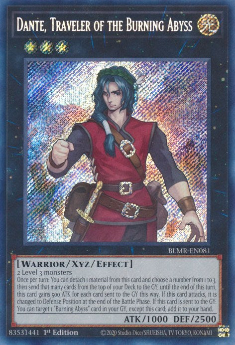 Dante, Traveler of the Burning Abyss [BLMR-EN081] Secret Rare Yu-Gi-Oh!
