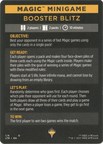 Booster Blitz (Magic Minigame) [The Lord of the Rings: Tales of Middle-Earth Minigame] Magic: The Gathering