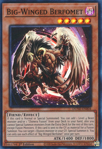 Big-Winged Berfomet [DUNE-EN004] Super Rare Yu-Gi-Oh!