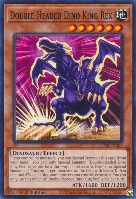 Double-Headed Dino King Rex [DUNE-EN007] Common Yu-Gi-Oh!
