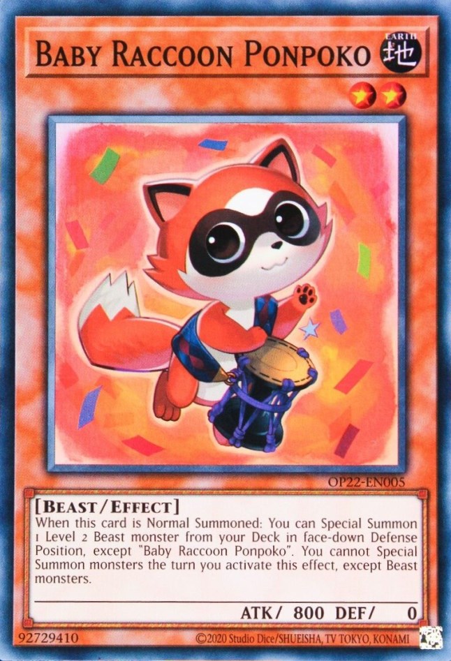 Baby Raccoon Ponpoko [OP22-EN005] Super Rare Yu-Gi-Oh!