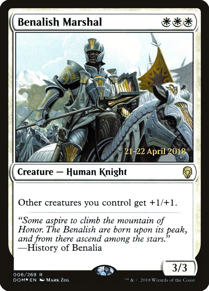 Benalish Marshal [Dominaria Prerelease Promos] Magic: The Gathering