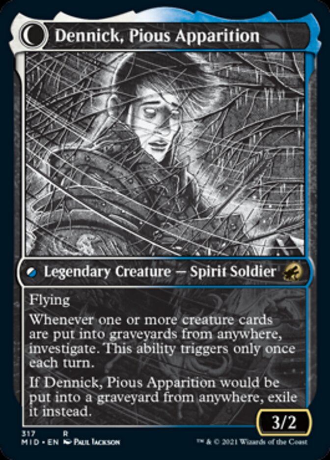Dennick, Pious Apprentice // Dennick, Pious Apparition (Showcase Eternal Night) [Innistrad: Midnight Hunt] Magic: The Gathering