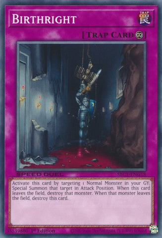 Birthright [SBC1-ENG18] Common Yu-Gi-Oh!