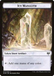 Elf Warrior // Icy Manalith Double-Sided Token [Kaldheim Tokens] Magic: The Gathering