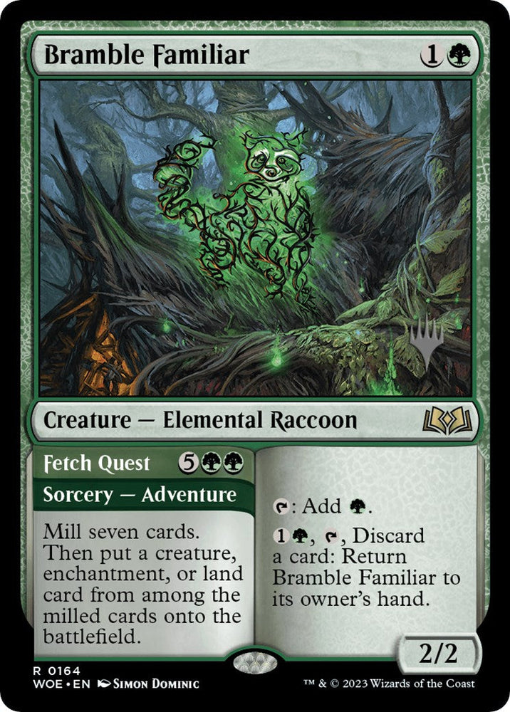 Bramble Familiar // Fetch Quest (Promo Pack) [Wilds of Eldraine Promos] Magic: The Gathering