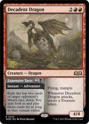 Decadent Dragon // Expensive Taste [Wilds of Eldraine Prerelease Promos] Magic: The Gathering