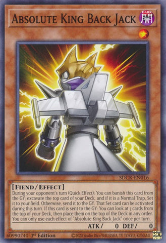 Absolute King Back Jack [SDCK-EN016] Common Yu-Gi-Oh!