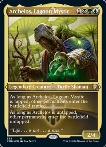 Archelos, Lagoon Mystic (Etched) [Commander Legends] Magic: The Gathering