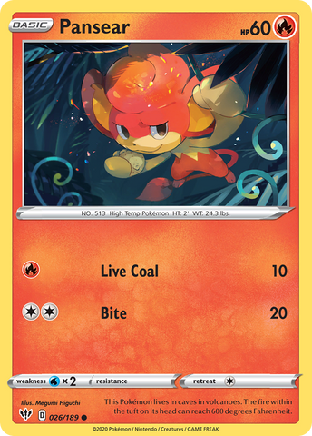 Pansear (026/189) [Sword & Shield: Darkness Ablaze] Pokémon