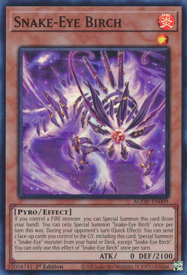 Snake-Eye Birch [AGOV-EN009] Super Rare Yu-Gi-Oh!