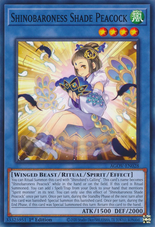 Shinobaroness Shade Peacock [AGOV-EN028] Common Yu-Gi-Oh!