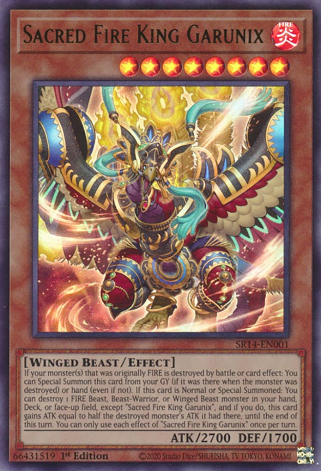 Sacred Fire King Garunix [SR14-EN001] Ultra Rare Yu-Gi-Oh!