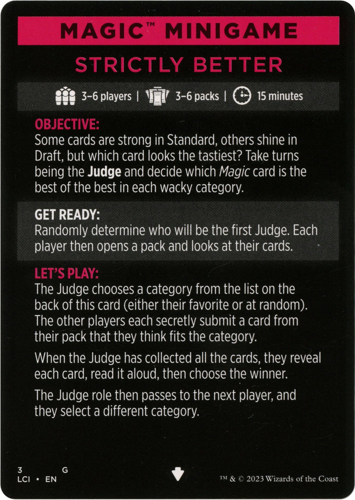 Strictly Better (Magic Minigame) [The Lost Caverns of Ixalan Minigame] Magic: The Gathering