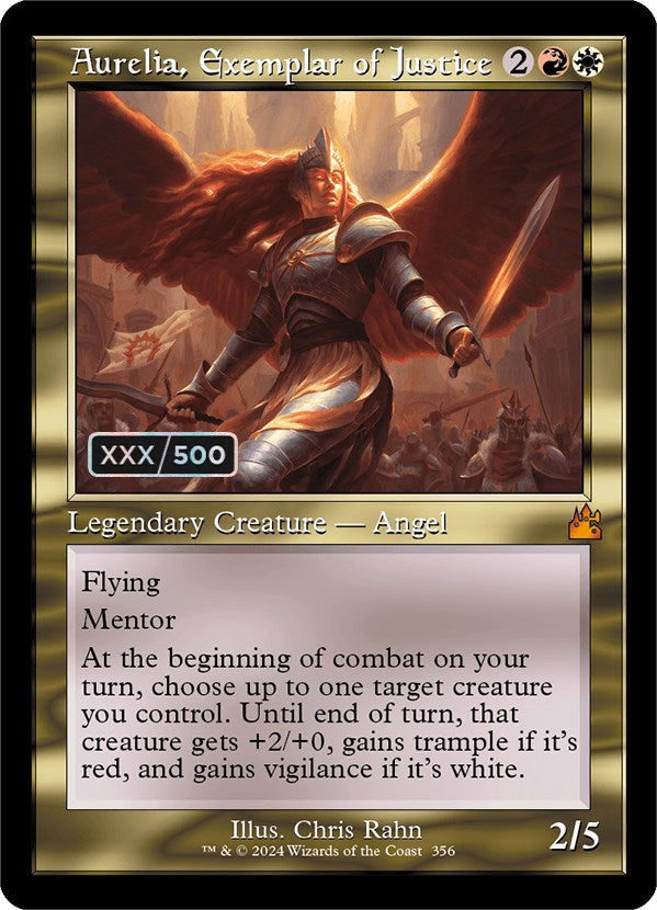 Aurelia, Exemplar of Justice (Retro) (Serialized) [Ravnica Remastered] Magic: The Gathering