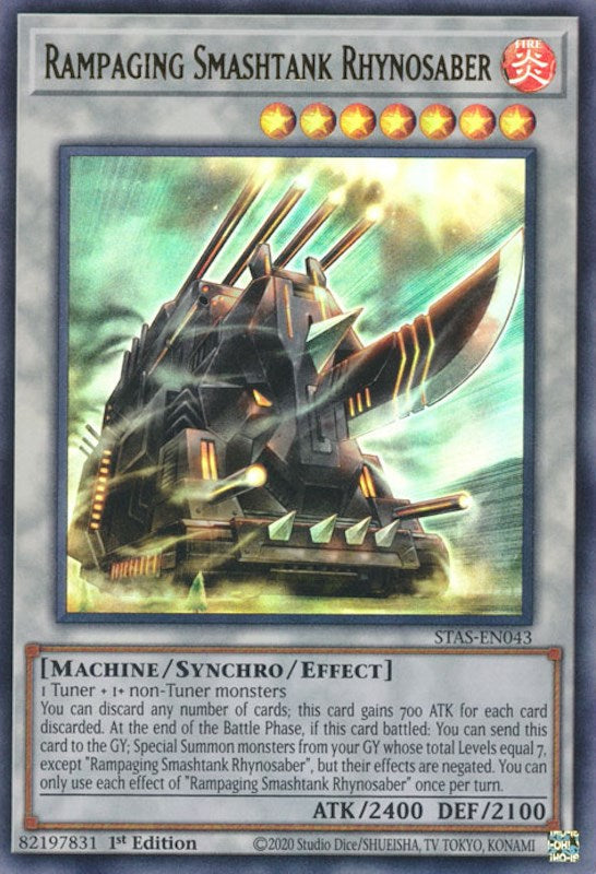 Rampaging Smashtank Rhynosaber [STAS-EN043] Ultra Rare Yu-Gi-Oh!