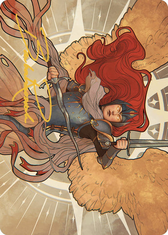 Aurelia, the Law Above Art Card (36/49) (Gold-Stamped Signature) [Murders at Karlov Manor Art Series] Magic: The Gathering