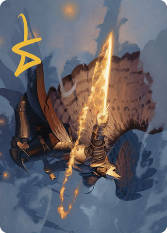 Aurelia's Vindicator Art Card (Gold-Stamped Signature) [Murders at Karlov Manor Art Series] Magic: The Gathering