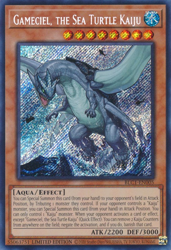 Gameciel, the Sea Turtle Kaiju [BLC1-EN005] Secret Rare Yu-Gi-Oh!